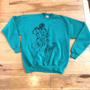 Minnie Mouse teal crew neck sweatshirt xxl